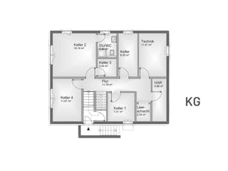 Massivhaus Bauhaus Thumann mit großer Dachterrasse von MYMassivhaus, Cubushaus Grundriss 3