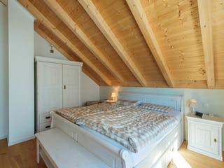 Blockhaus D138 Seifert von Frammelsberger R. Ingenieur-Holzbau, Satteldach-Klassiker Innenansicht 5