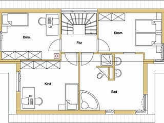 Blockhaus D144 Schwarzwasser von Frammelsberger R. Ingenieur-Holzbau, Satteldach-Klassiker Grundriss 2