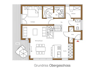 Fertighaus Haus England von Naturholzhaus Bayern, Pultdachhaus Grundriss 2