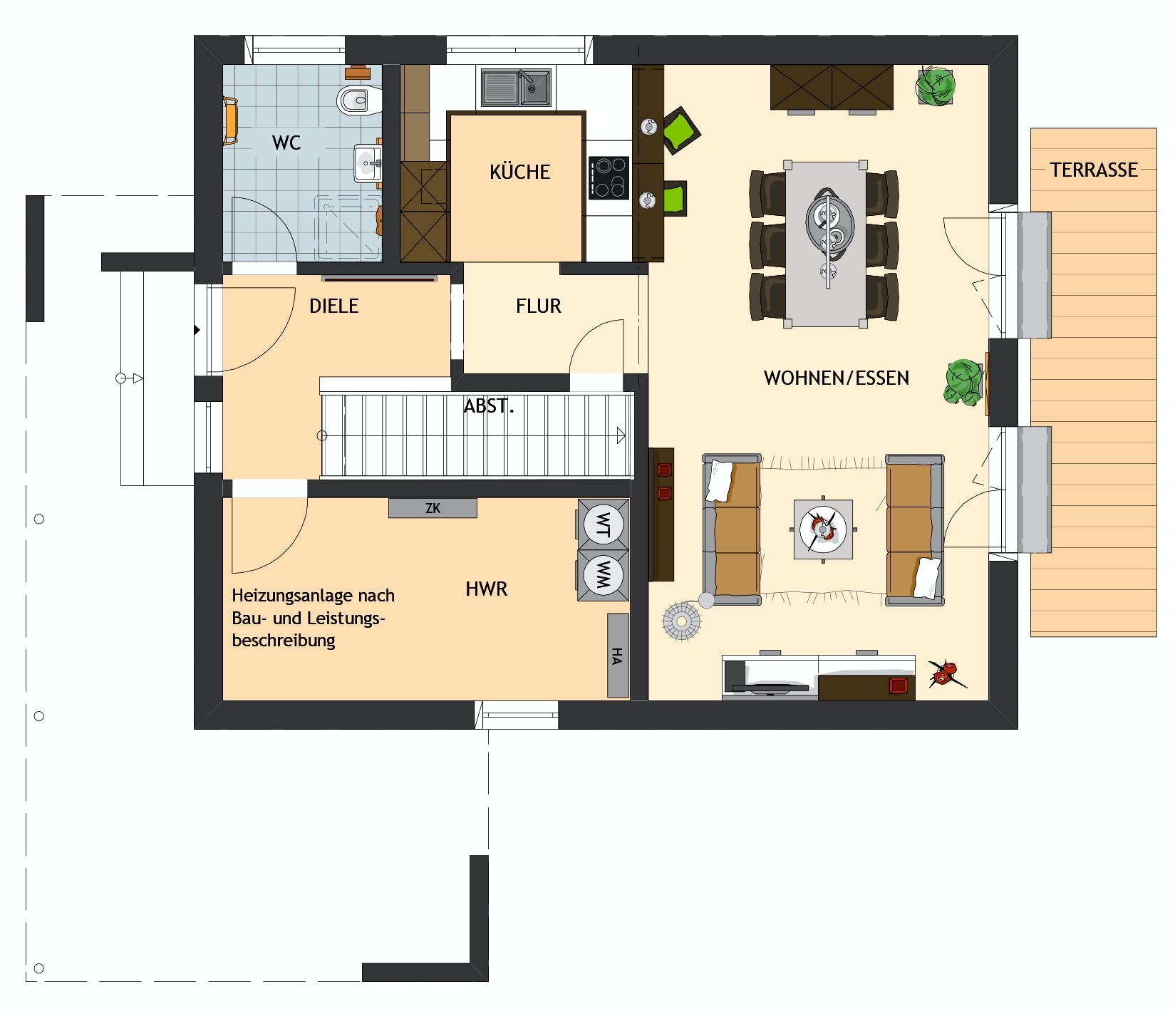 Fertighaus NEO 131 von FingerHaus Schlüsselfertig ab 307846€, Satteldach-Klassiker Grundriss 1