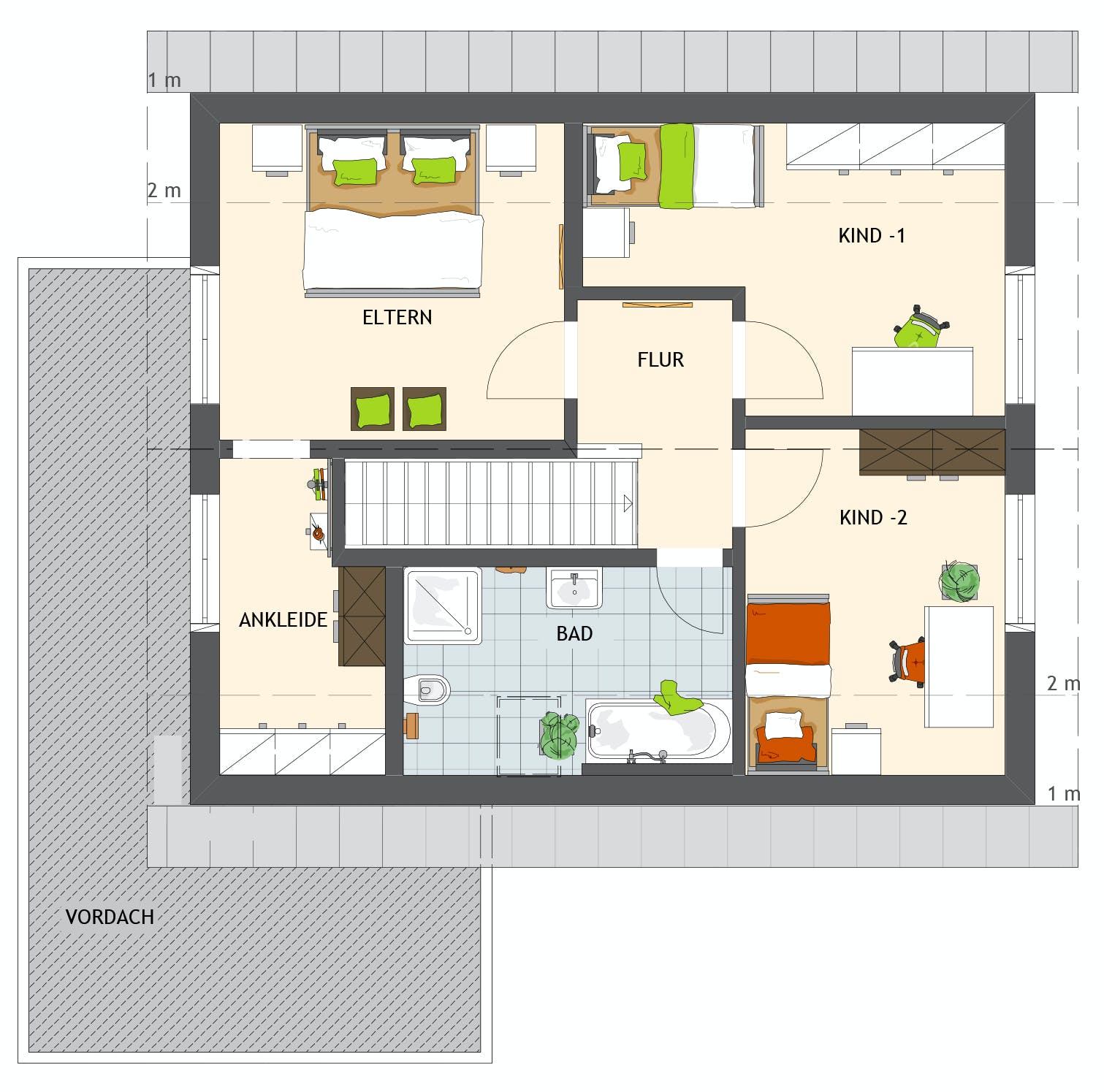 Fertighaus NEO 131 von FingerHaus Schlüsselfertig ab 307846€, Satteldach-Klassiker Grundriss 2
