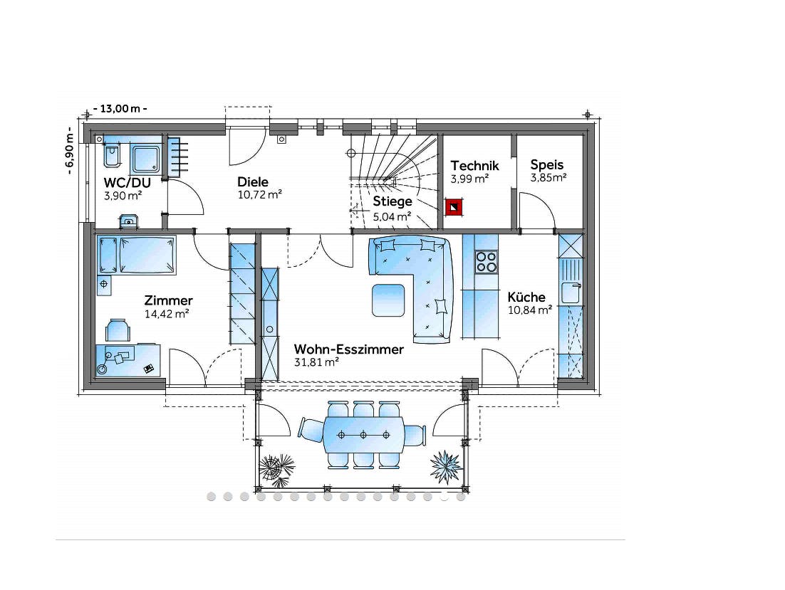 Fertighaus New Design Solair von Vario-Haus - Österreich Schlüsselfertig ab 355360€, Cubushaus Grundriss 1