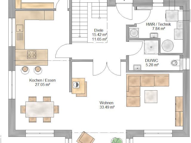 Fertighaus New Edition 179 von Suckfüll Energiesparhaus Schlüsselfertig ab 451350€, Satteldach-Klassiker Grundriss 1