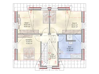 Massivhaus Blickstedt von Nissen Massivhaus, Satteldach-Klassiker Grundriss 2