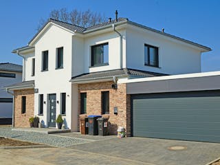 Massivhaus Brügge von Nissen Massivhaus, Stadtvilla Außenansicht 2