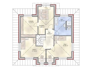 Massivhaus Brügge von Nissen Massivhaus, Stadtvilla Grundriss 2