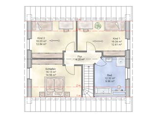 Massivhaus Holtenau von Nissen Massivhaus, Satteldach-Klassiker Grundriss 2