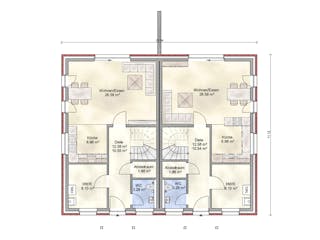 Massivhaus Schönbek von Nissen Massivhaus, Satteldach-Klassiker Grundriss 1
