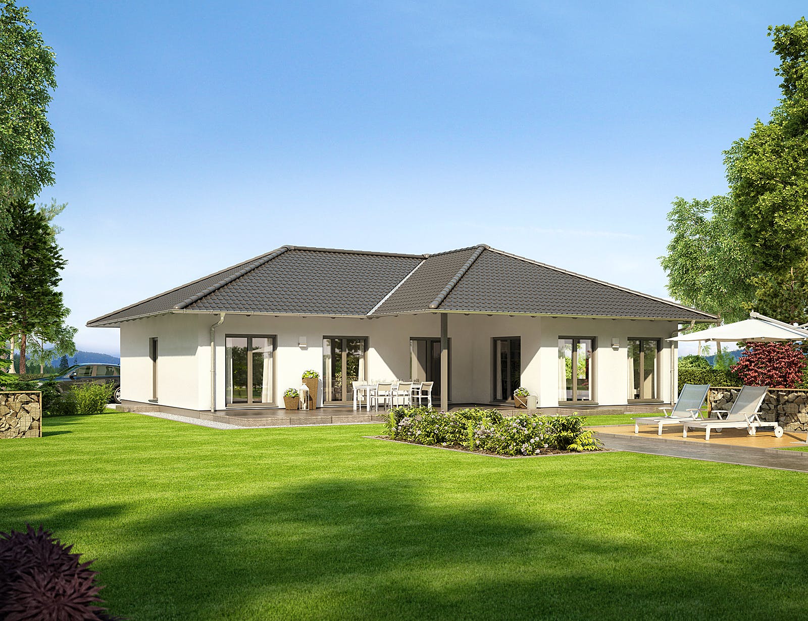 Fertighaus NIVO 140W von FingerHaus Schlüsselfertig ab 376760€, Bungalow Außenansicht 1