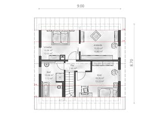 Fertighaus Haus Baier von Gebrüder Noack Holzbau Schlüsselfertig ab 324000€, Satteldach-Klassiker Grundriss 2