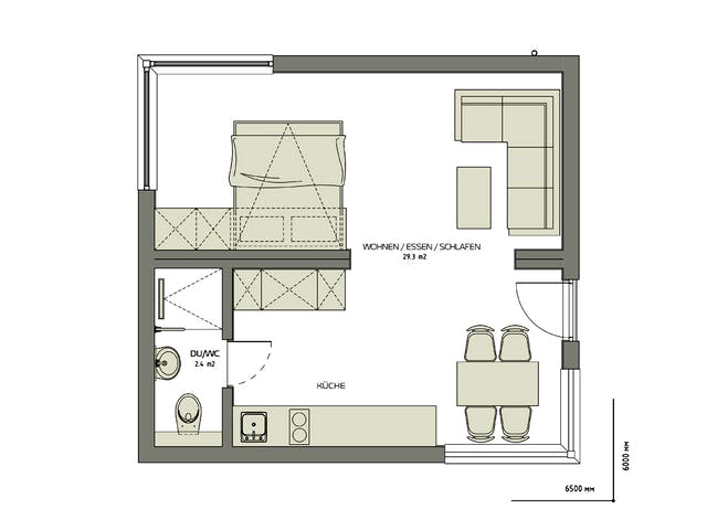 Fertighaus Duomod 39 von NOVA TEQ - Wolf Bauservice Schlüsselfertig ab 98200€, Bungalow Grundriss 1