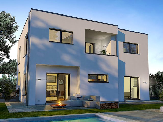 Fertighaus Black Label 20 von OKAL Haus Schlüsselfertig ab 563900€, Cubushaus Außenansicht 1 Fertighaus Black Label 20 von OKAL Haus Schlüsselfertig ab 563900€, Cubushaus Außenansicht 1