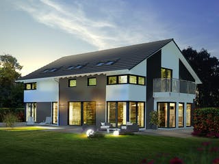 Fertighaus Musterhaus Mannheim von OKAL Haus Schlüsselfertig ab 432900€, Satteldach-Klassiker Außenansicht 4