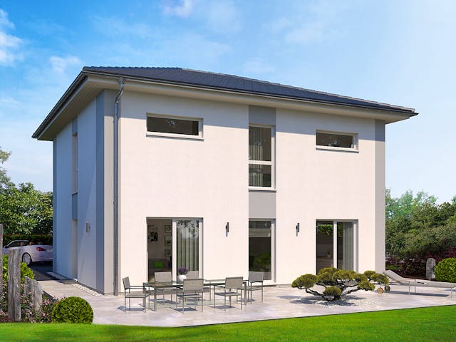 Fertighaus Stadtvilla 16 von OKAL Haus Schlüsselfertig ab 483900€, Stadtvilla Außenansicht 1 Fertighaus Stadtvilla 16 von OKAL Haus Schlüsselfertig ab 483900€, Stadtvilla Außenansicht 1