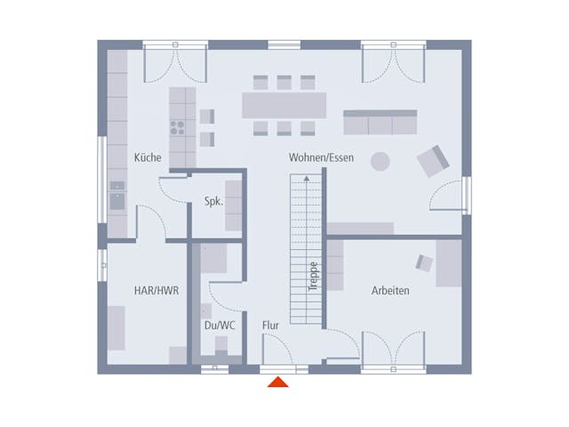 Fertighaus Stadtvilla 16 von OKAL Haus Schlüsselfertig ab 483900€, Stadtvilla Grundriss 1