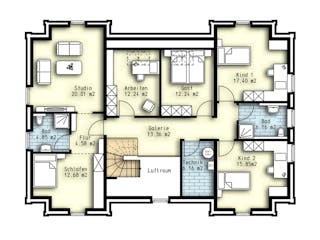 Massivhaus Glasgow von OLFA Haus Schlüsselfertig ab 589000€, Satteldach-Klassiker Grundriss 2