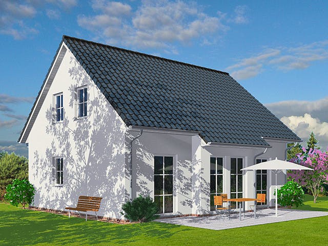 Massivhaus Polaris 1 von OLFA Haus Schlüsselfertig ab 262000€, Satteldach-Klassiker Außenansicht 1 Massivhaus Polaris 1 von OLFA Haus Schlüsselfertig ab 262000€, Satteldach-Klassiker Außenansicht 1