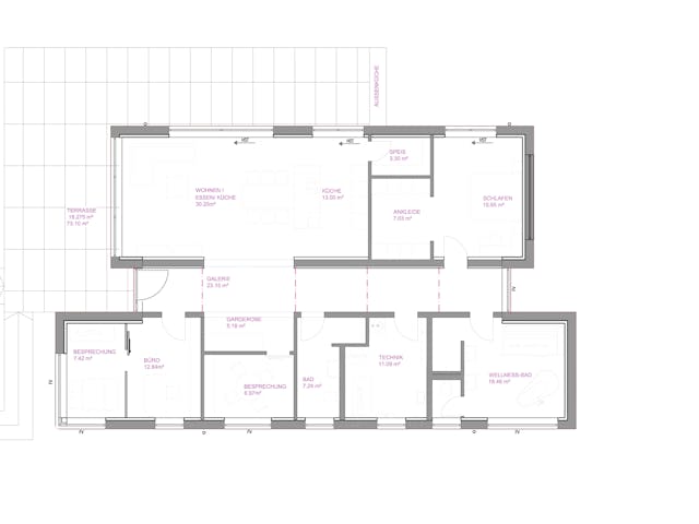 Fertighaus Musterhaus Fellbach von LUXHAUS, Bungalow Grundriss 1