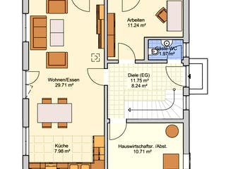 Fertighaus Oslo von Fingerhut Haus Schlüsselfertig ab 403506€, Satteldach-Klassiker Grundriss 1