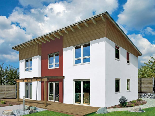 Fertighaus Deklivo von Fingerhut Haus Schlüsselfertig ab 527733€, Pultdachhaus Außenansicht 1