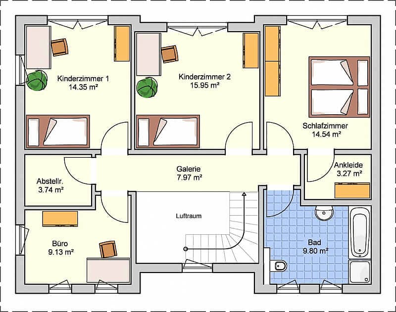 Fertighaus Deklivo von FINGERHUT-HAUS Schlüsselfertig ab 535906€, Pultdachhaus Grundriss 2
