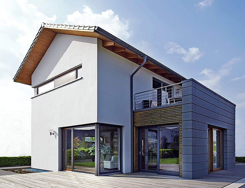 Fertighaus Musterhaus von petershaus, Satteldach-Klassiker Außenansicht 1