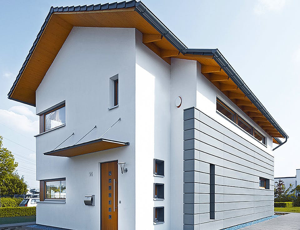 Fertighaus Musterhaus von petershaus, Satteldach-Klassiker Außenansicht 2