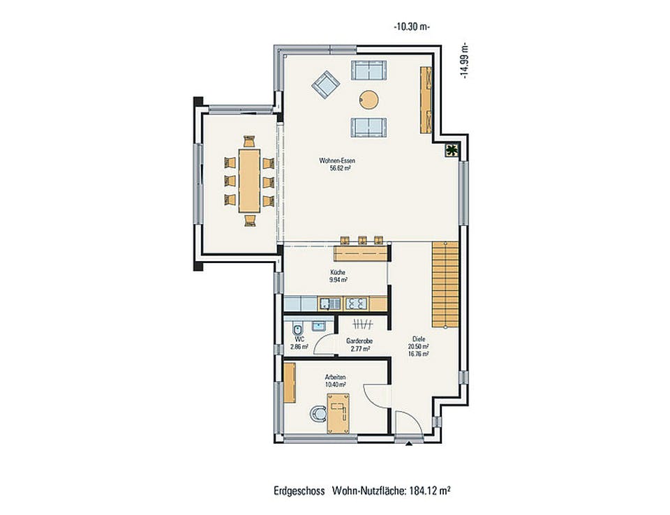 Fertighaus Musterhaus von petershaus, Satteldach-Klassiker Grundriss 1