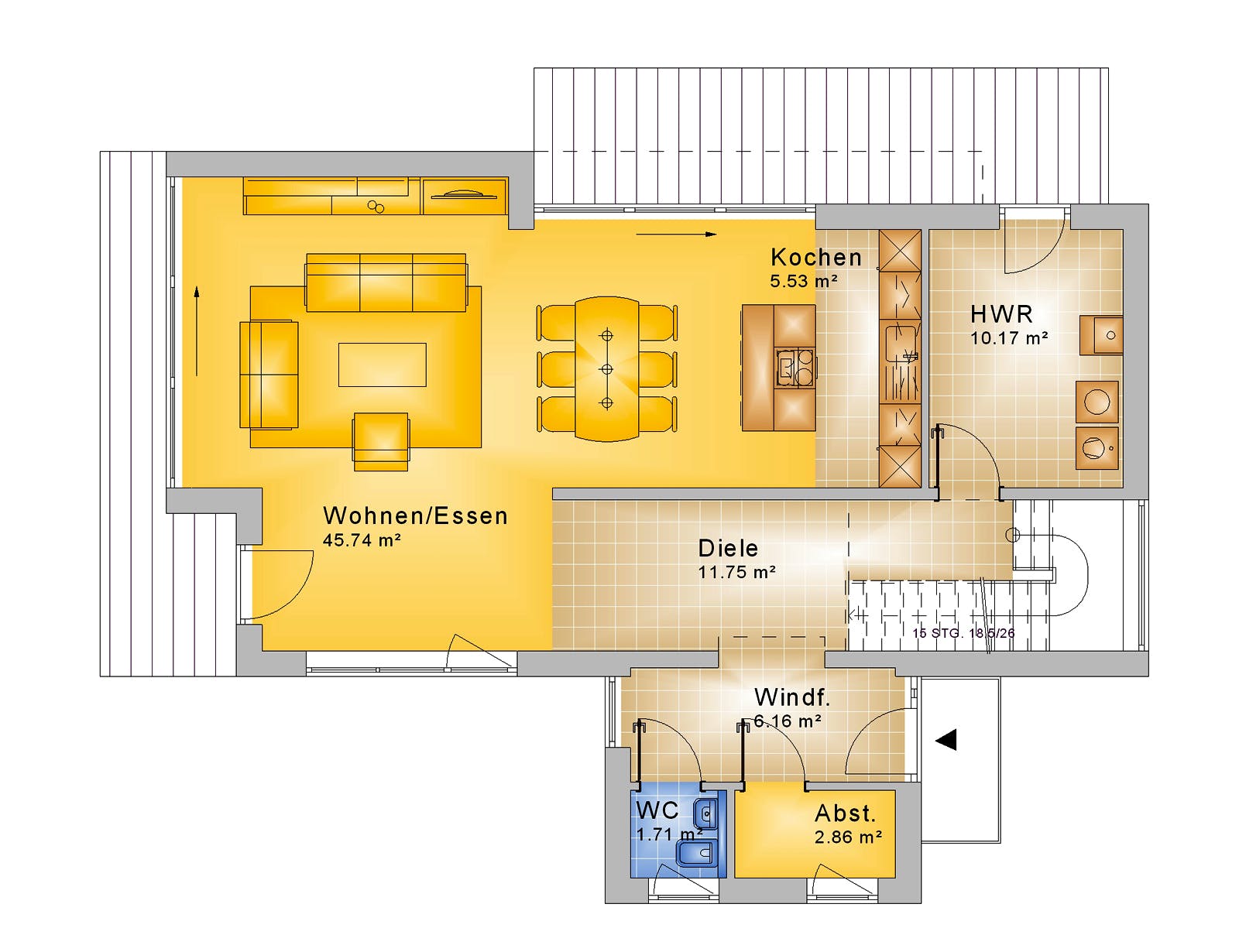 Fertighaus Friedberg von Projekt Hausbau PHB Schlüsselfertig ab 318957€, Cubushaus Grundriss 1