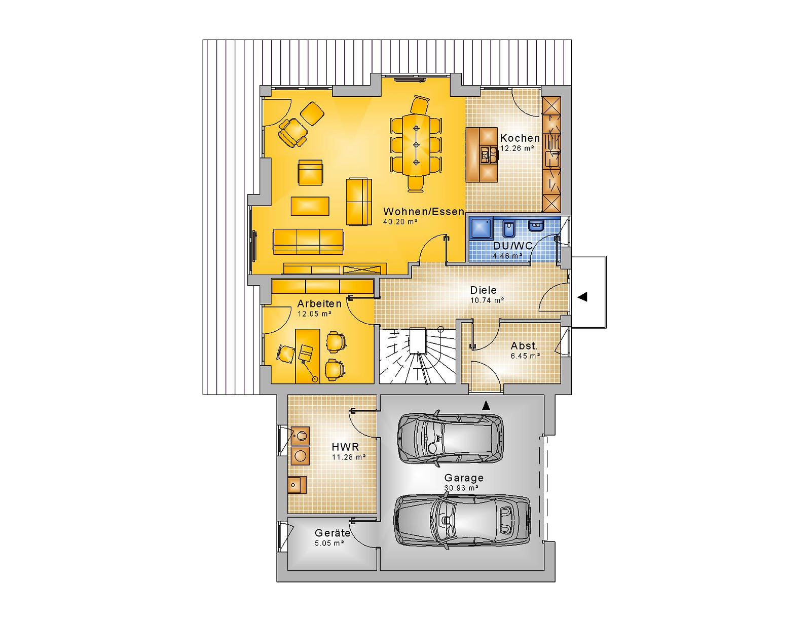 Fertighaus Gelnhausen von Projekt Hausbau PHB Schlüsselfertig ab 422980€, Stadtvilla Grundriss 1