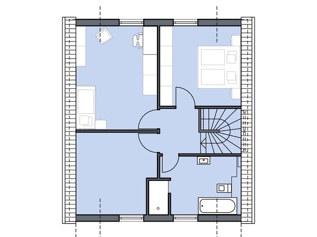 Massivhaus Escher von Plan-Concept Massivhaus, Satteldach-Klassiker Grundriss 2