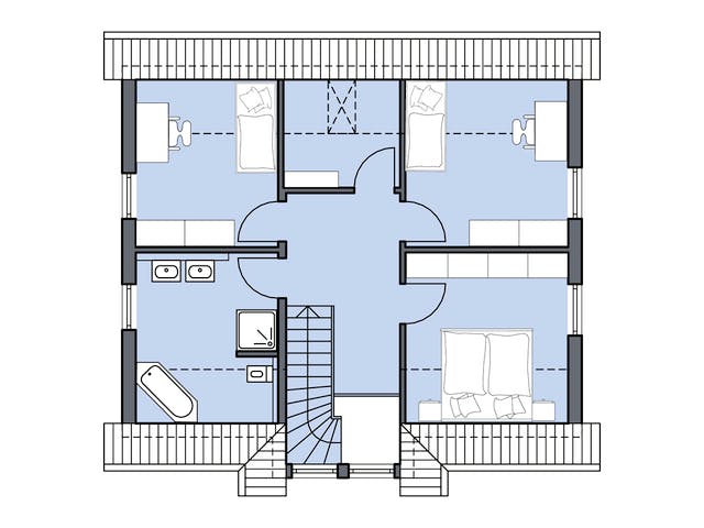 Massivhaus Paulik von Plan-Concept Massivhaus, Satteldach-Klassiker Grundriss 2