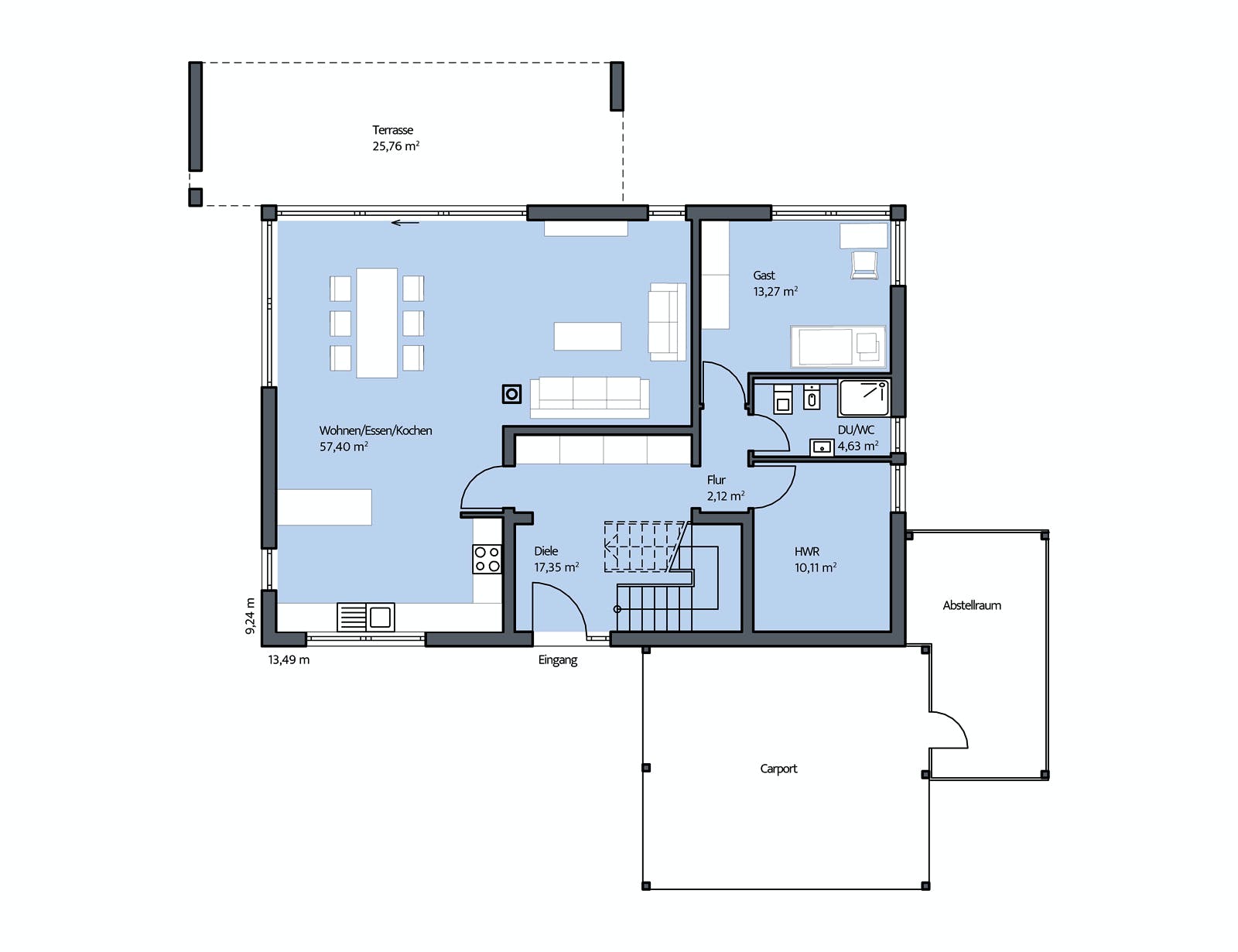 Massivhaus Zöllner von Plan-Concept Massivhaus, Satteldach-Klassiker Grundriss 1