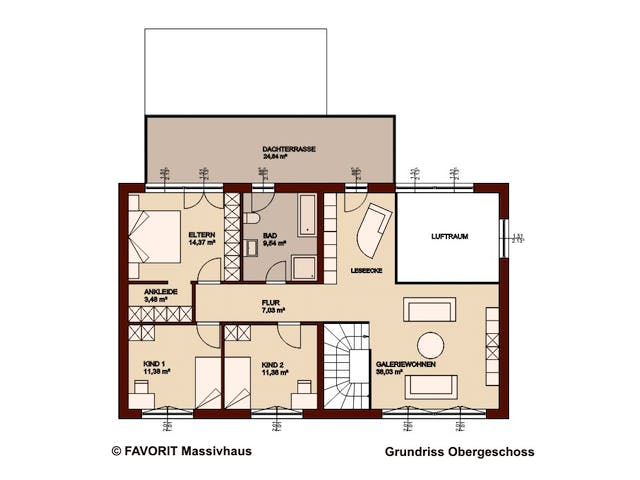 Massivhaus Premium 171/78 von Favorit Massivhaus Schlüsselfertig ab 609060€, Cubushaus Grundriss 2