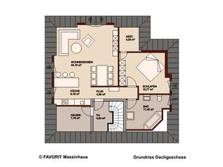 Massivhaus Premium 88/87 von FAVORIT Massivhaus, Stadtvilla Grundriss 2