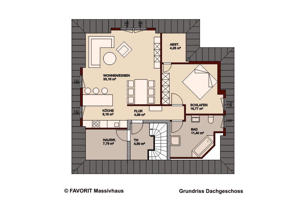 Massivhaus Premium 88/87 von Favorit Massivhaus Schlüsselfertig ab 464800€, Stadtvilla Grundriss 2