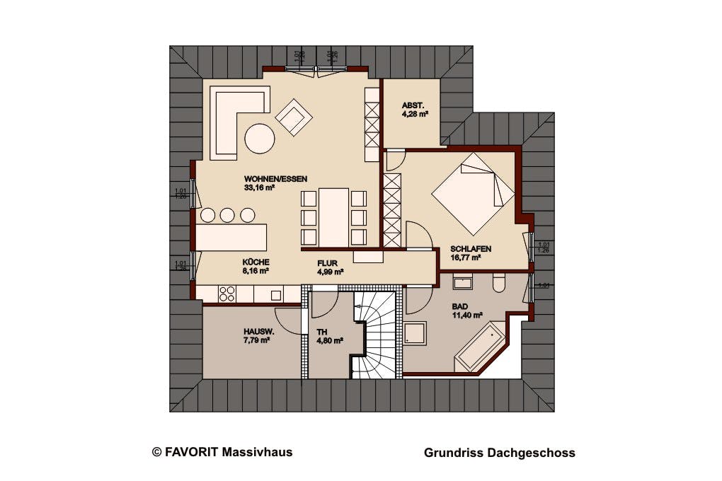 Massivhaus Premium 88/87 von Favorit Massivhaus Schlüsselfertig ab 464800€, Stadtvilla Grundriss 2