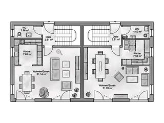Massivhaus Pretium von AUREA Massivhaus, Cubushaus Grundriss 1