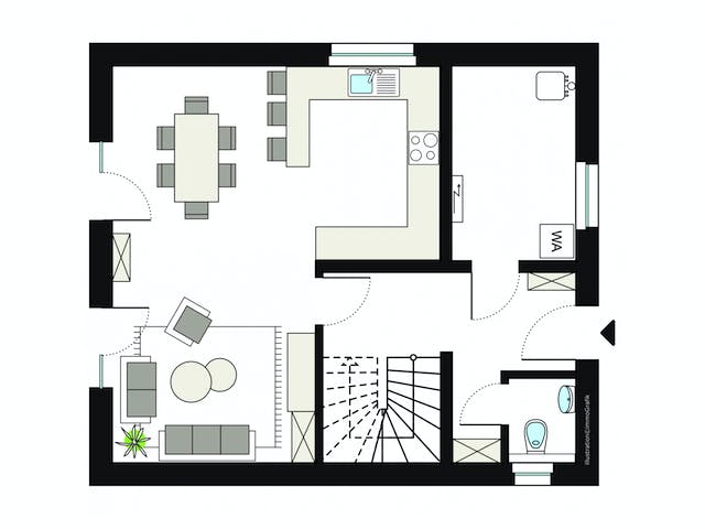 Fertighaus ProFamily 112/20 von ProHaus Schlüsselfertig ab 303159€, Satteldach-Klassiker Grundriss 1