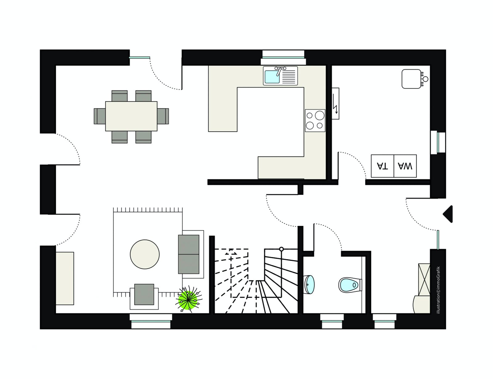Fertighaus ProFamily 125/20 von ProHaus Schlüsselfertig ab 321657€, Satteldach-Klassiker Grundriss 1
