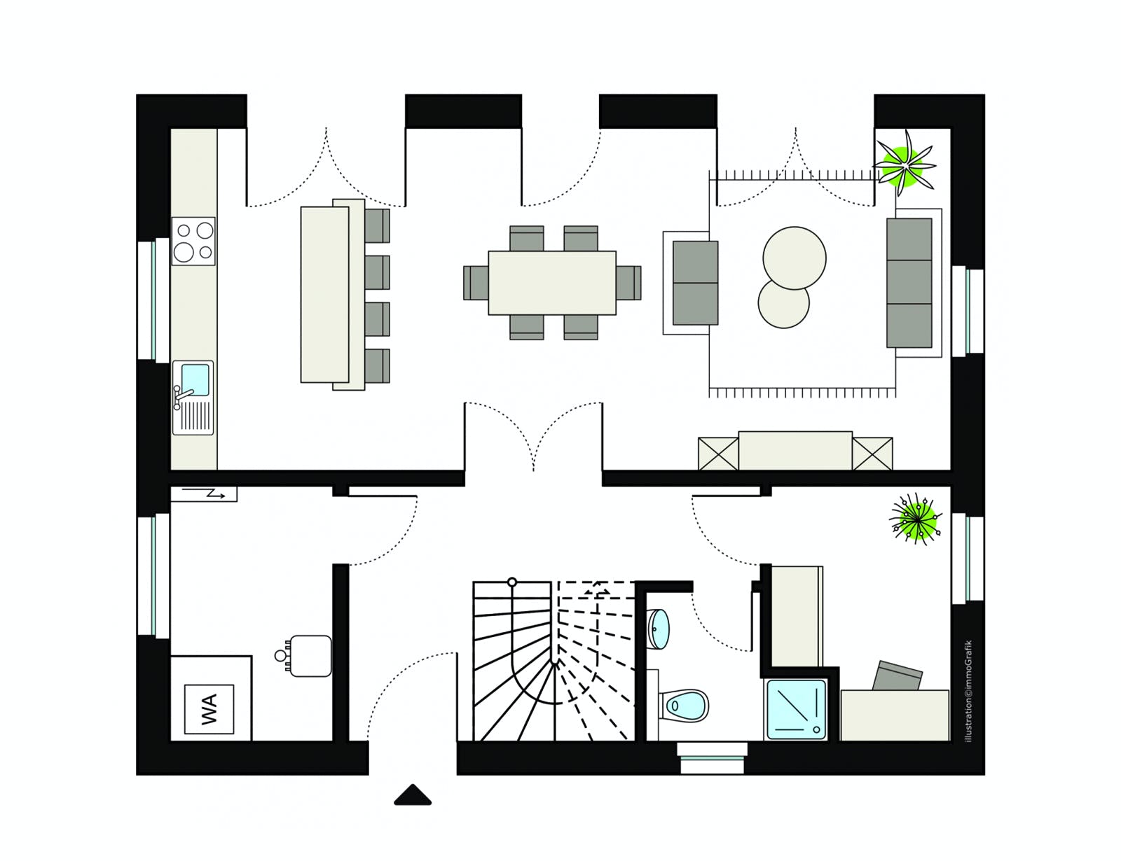 Fertighaus ProFamily 136/20 von ProHaus Schlüsselfertig ab 344713€, Satteldach-Klassiker Grundriss 1