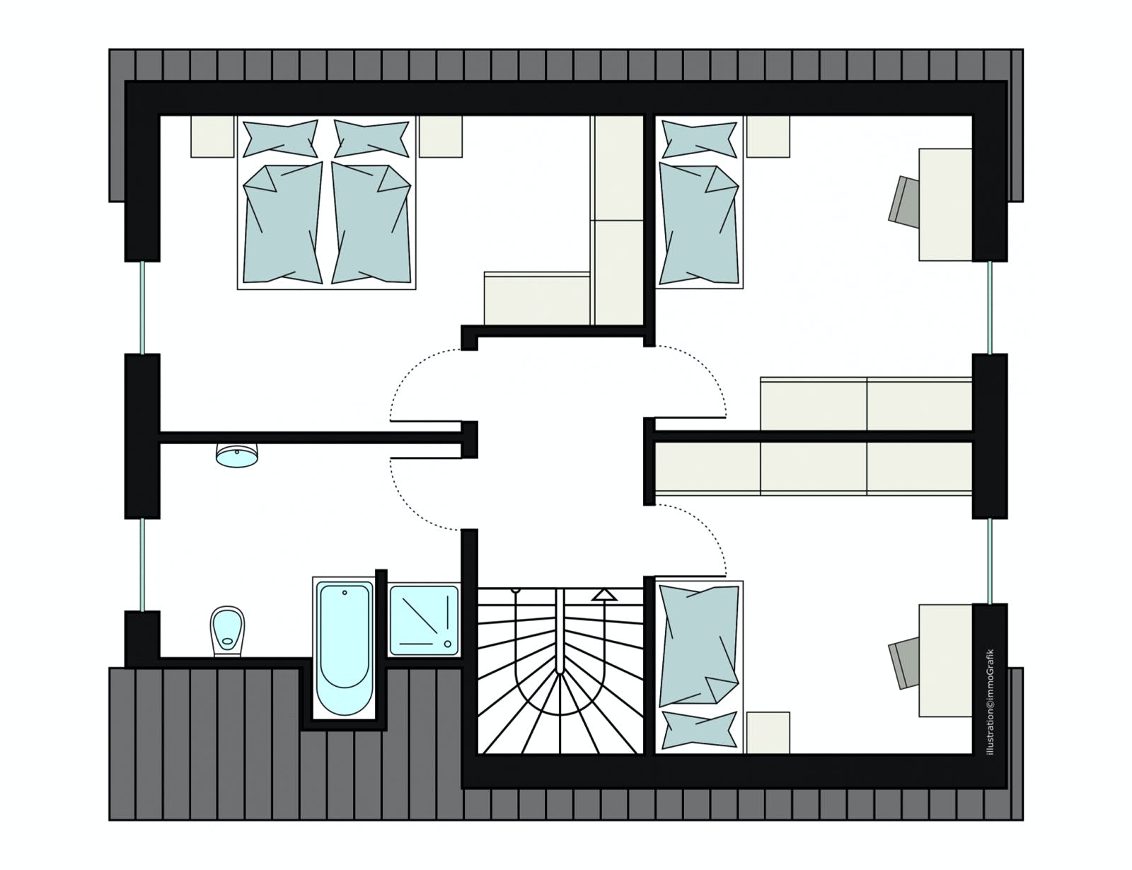 Fertighaus ProFamily 136/20 von ProHaus Schlüsselfertig ab 344713€, Satteldach-Klassiker Grundriss 2