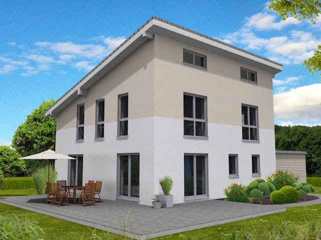 Fertighaus Pulthaus 159 von Suckfüll Energiesparhaus Schlüsselfertig ab 422156€, Pultdachhaus Außenansicht 1 Fertighaus Pulthaus 159 von Suckfüll Energiesparhaus Schlüsselfertig ab 422156€, Pultdachhaus Außenansicht 1