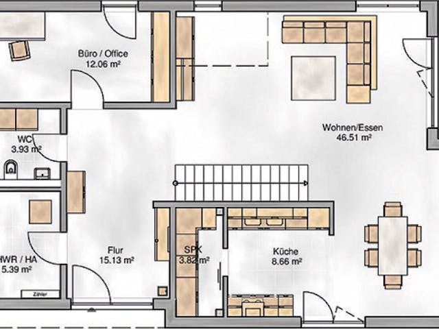 Massivhaus Berlin von P & P Massivhaus Schlüsselfertig ab 435000€, Cubushaus Grundriss 1
