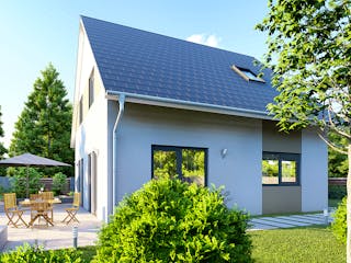 Massivhaus Bozen von P & P Massivhaus Schlüsselfertig ab 295000€, Satteldach-Klassiker Außenansicht 3