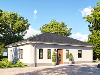 Massivhaus Cannes von P & P Massivhaus Schlüsselfertig ab 259000€, Bungalow Außenansicht 2