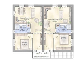 Massivhaus Garda von P & P Massivhaus Schlüsselfertig ab 525000€, Stadtvilla Grundriss 2
