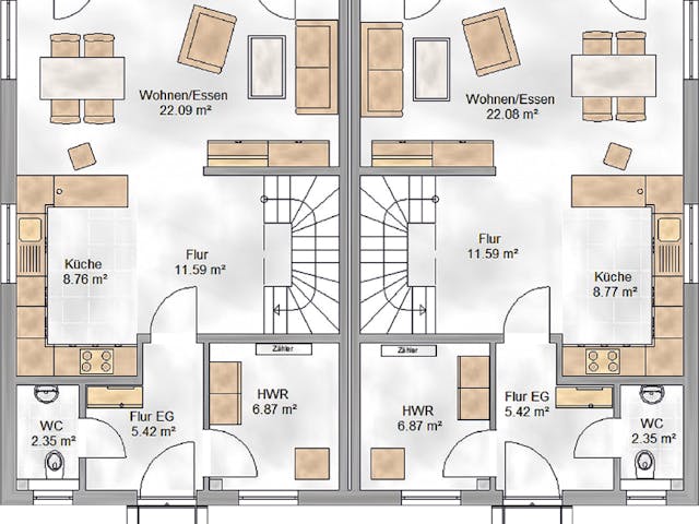 Massivhaus Graz von P & P Massivhaus Schlüsselfertig ab 279000€, Stadtvilla Grundriss 1 Massivhaus Graz von P & P Massivhaus Schlüsselfertig ab 279000€, Stadtvilla Grundriss 1