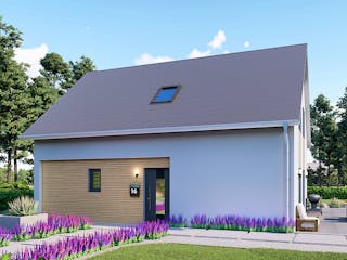 Massivhaus Milano von P & P Massivhaus Schlüsselfertig ab 322000€, Satteldach-Klassiker Außenansicht 2